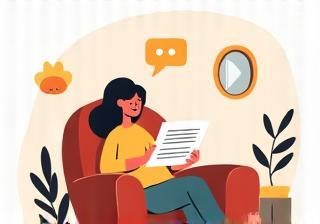 Illustration of someone reading a newsletter